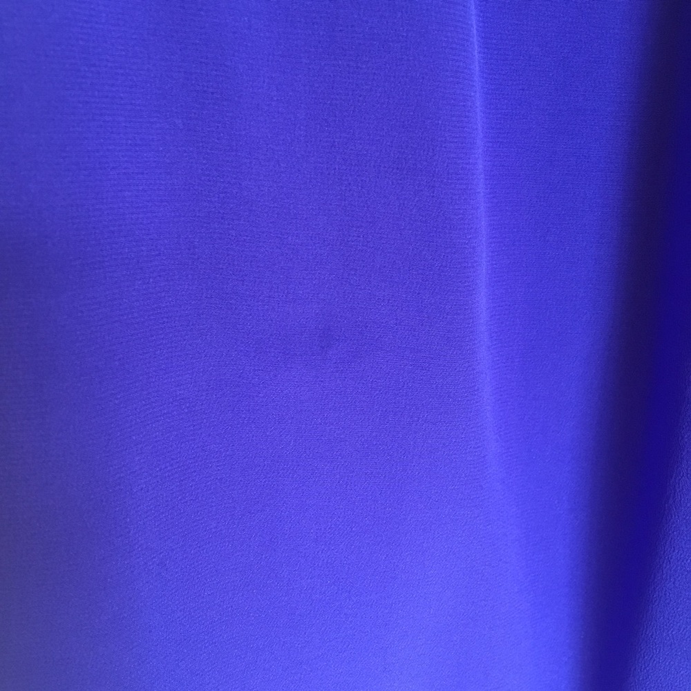 Nicole Miller Blue Off The Shoulder Silk Dress Medium - Picture 8 of 9